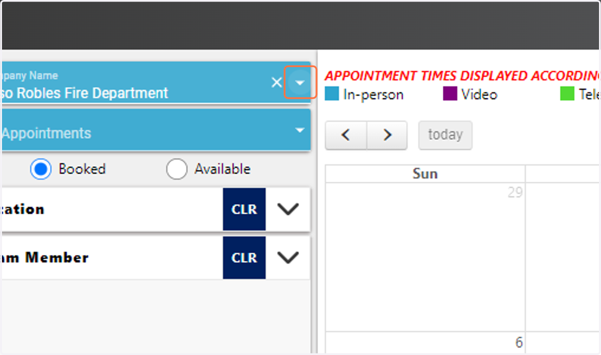 Choose Company from Dropdown