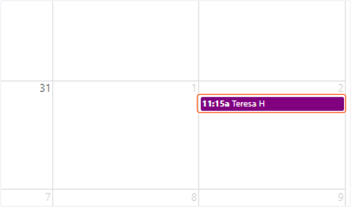 Click on Appointment that needs rescheduling.