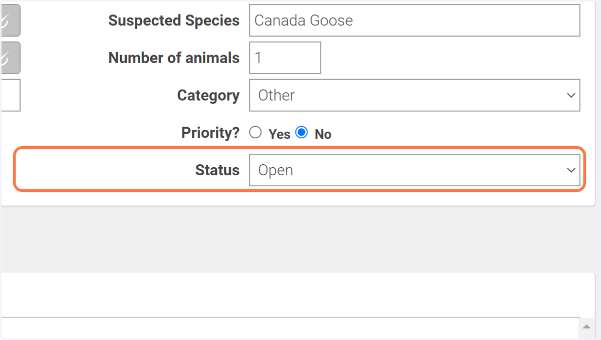 You can leave status as "Open".