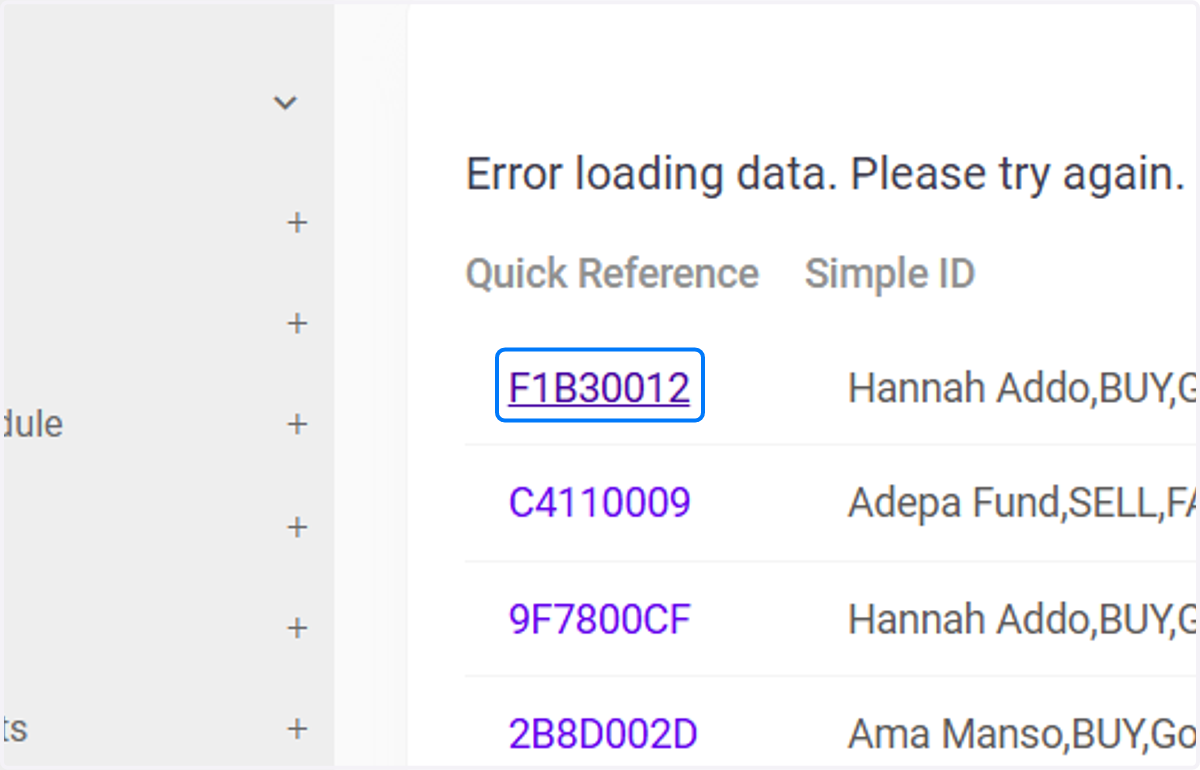 Quick Reference Code