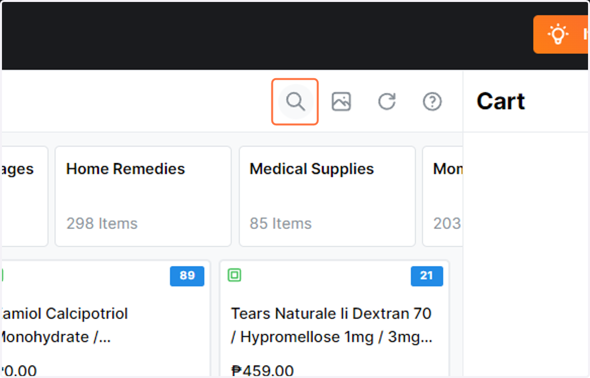 click this button to search item