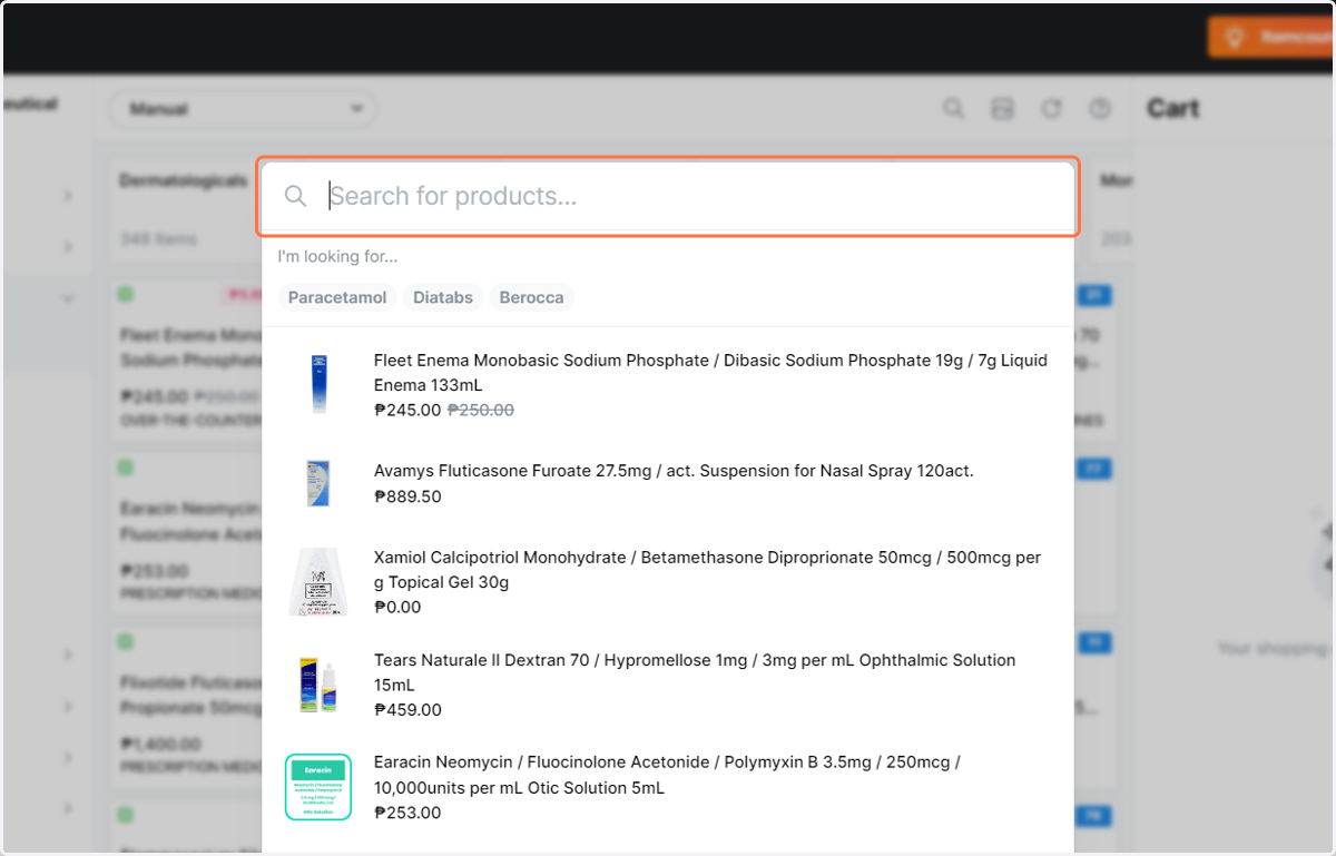 type the name of the product you would like to search