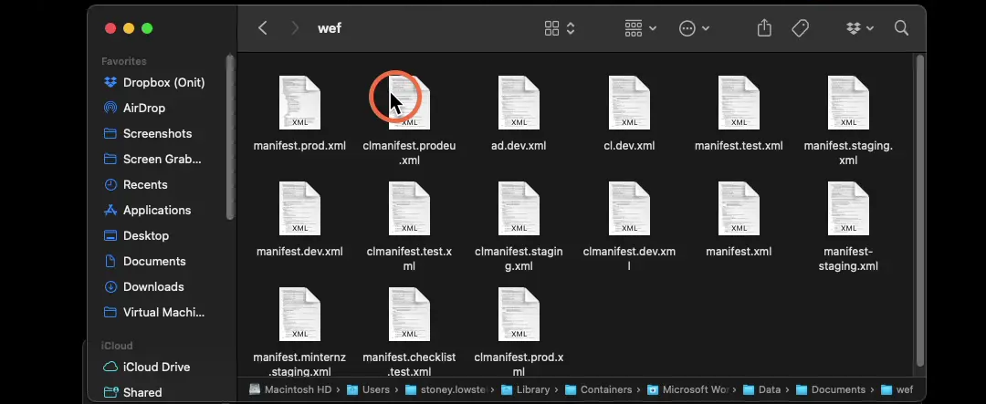 Paste the file in this wef folder