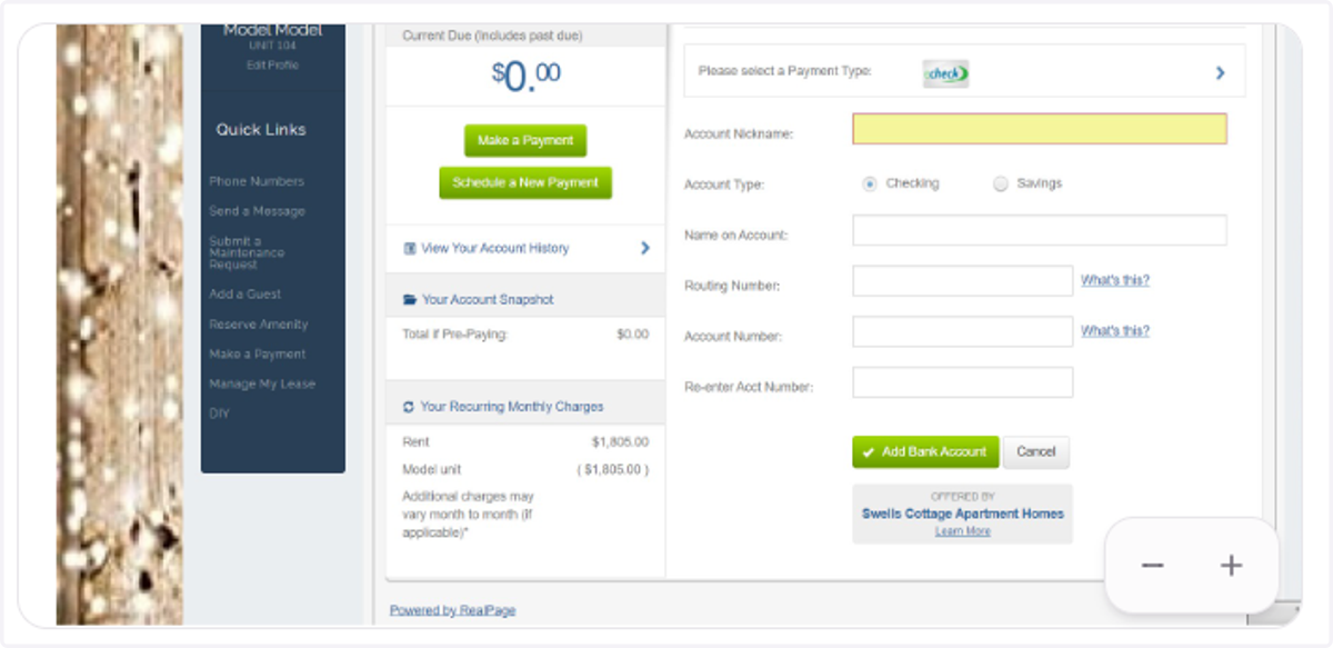 Click on Please select a Payment Type