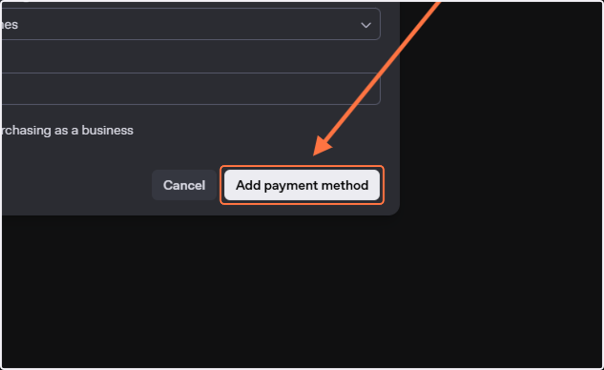 Click on Add payment method
