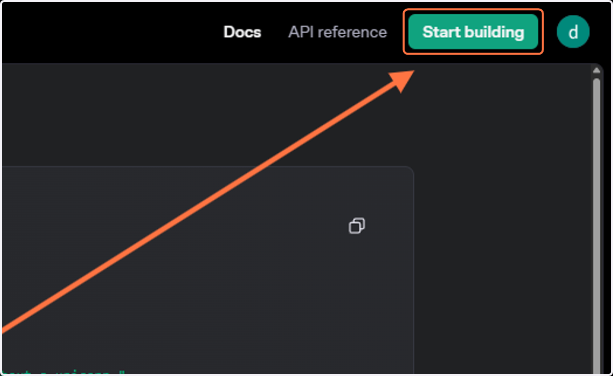 Click on Start building