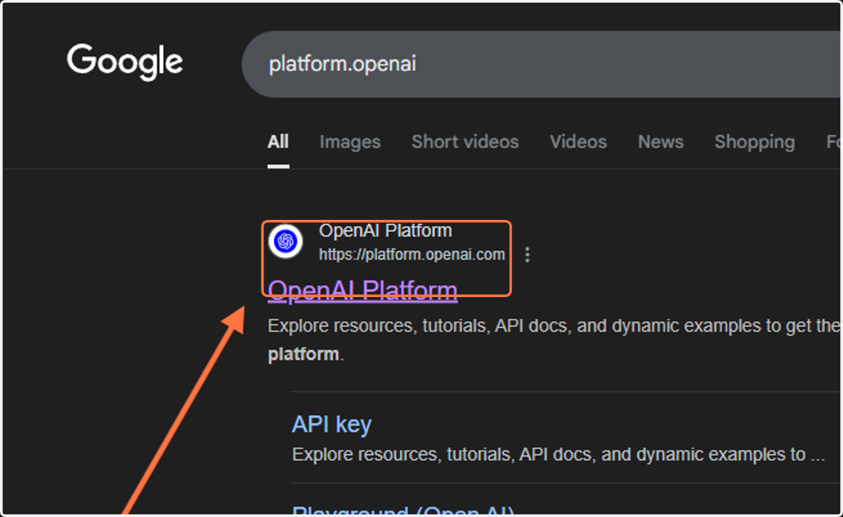 Click on OpenAI Platform…