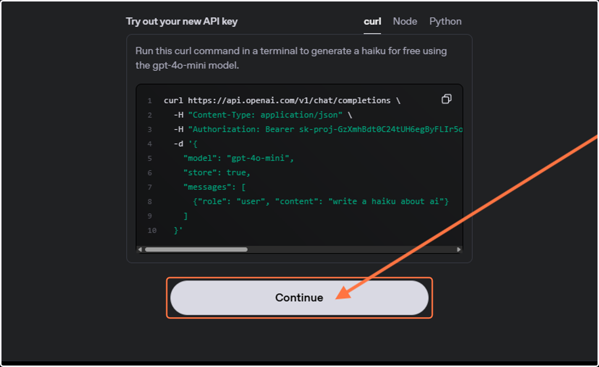 Click on Continue
