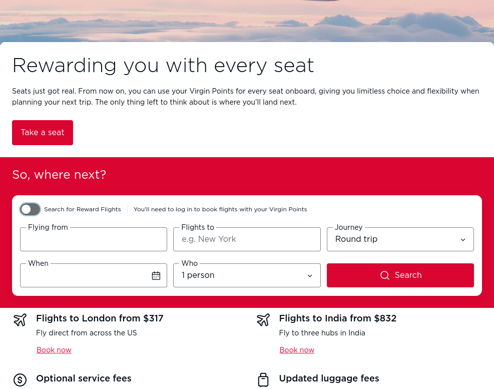 Uncheck Search for Reward Flights