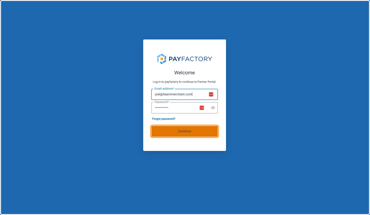 Log in | Partner Portal