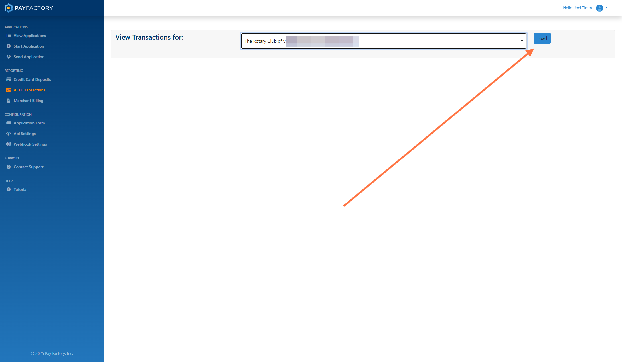 Click on Load