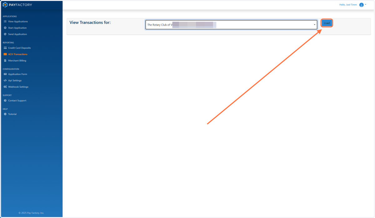 Click on Load