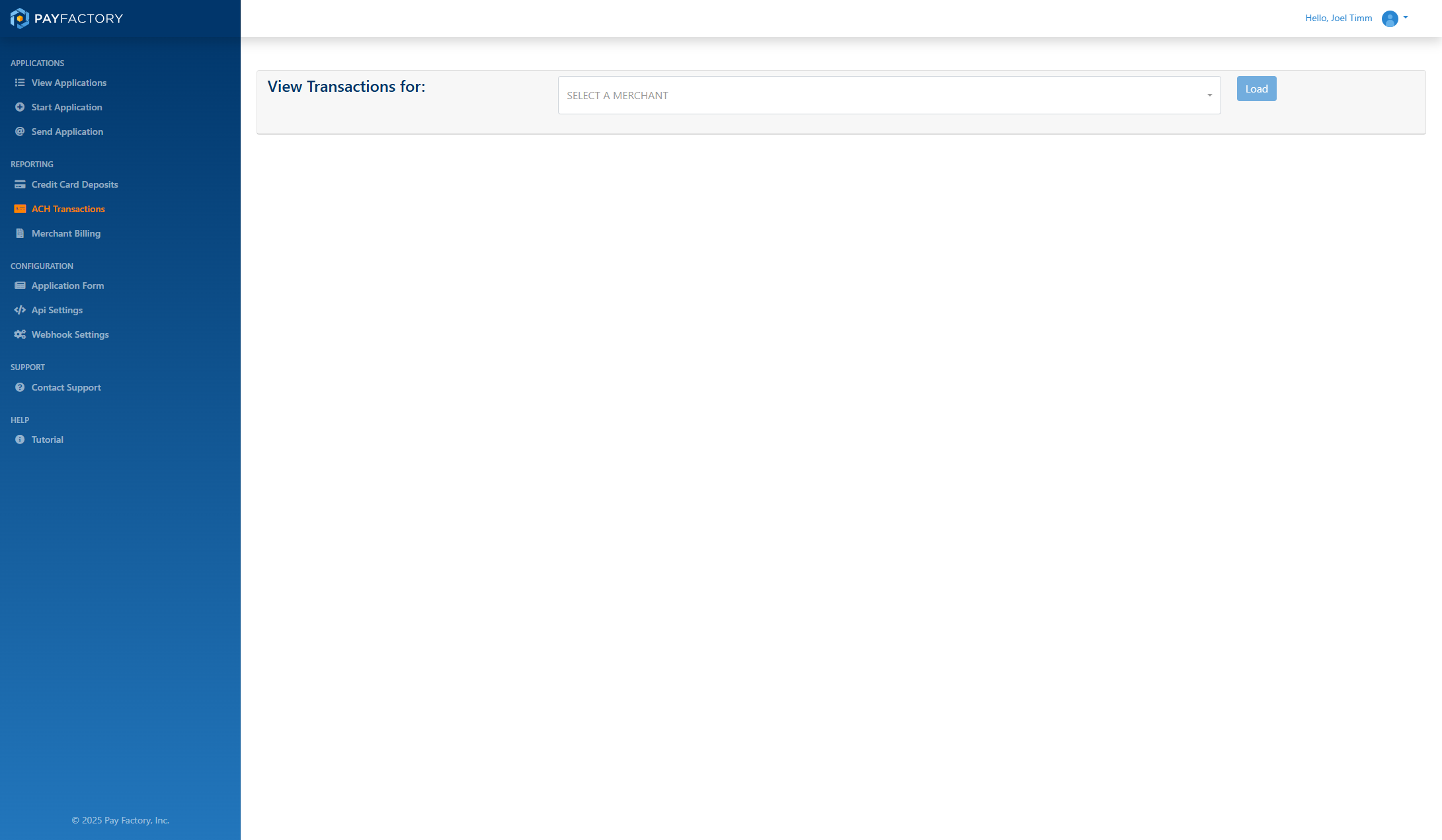 If Needed, Select the Company from the Dropdown