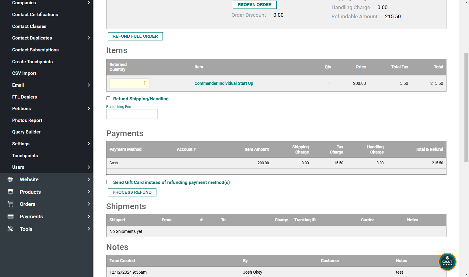 PROCESS REFUND