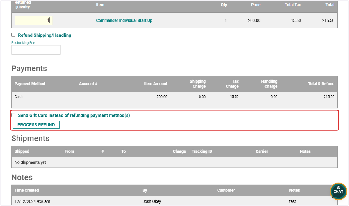 PROCESS REFUND