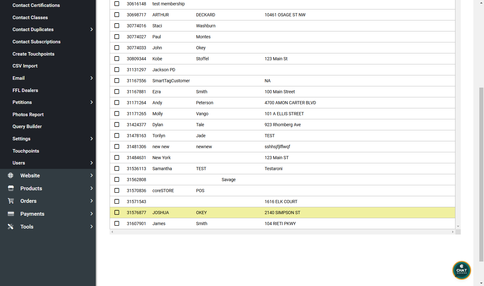 Select your Contact