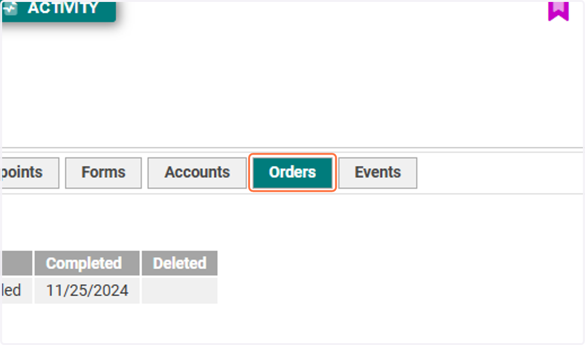 Click on Orders