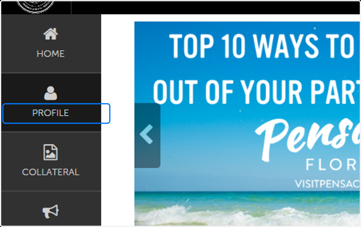 Click on PROFILE