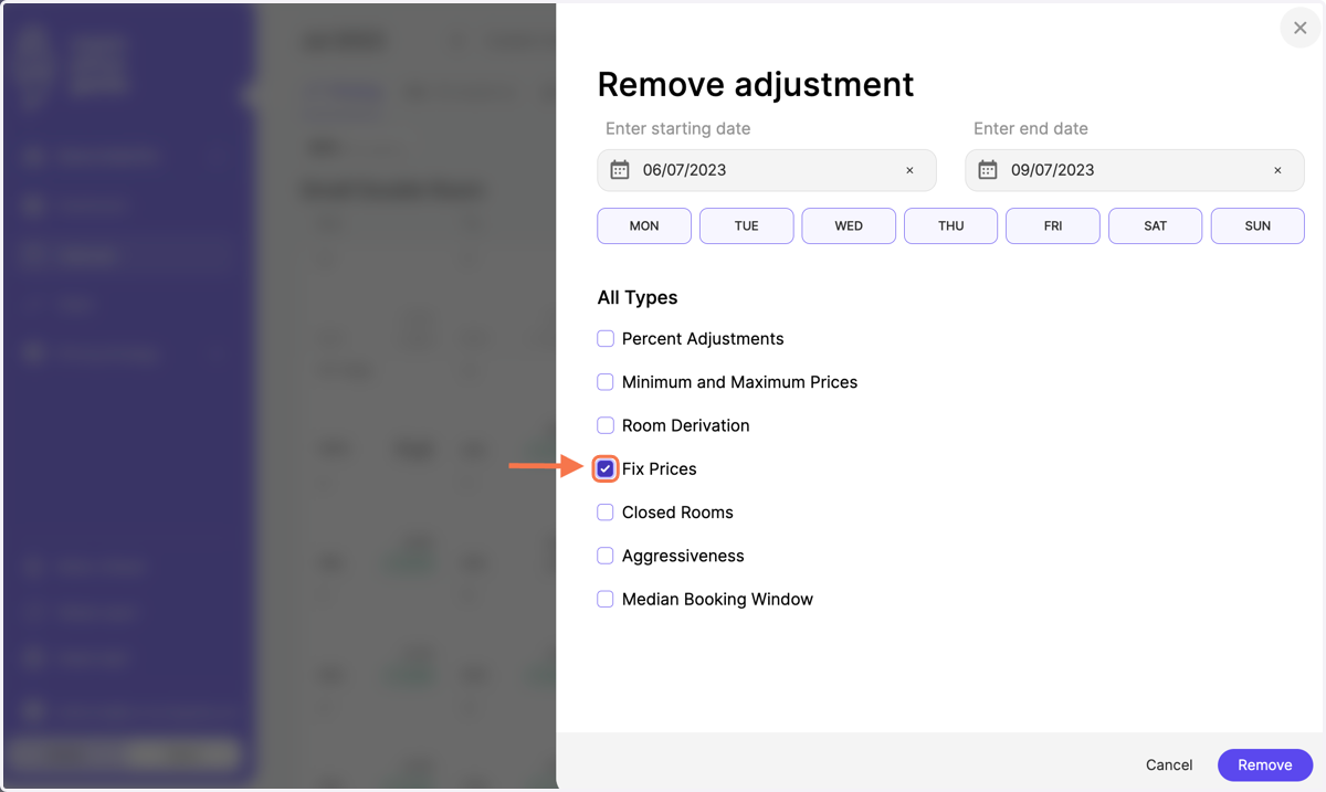 Tick the box for "Fix Prices"