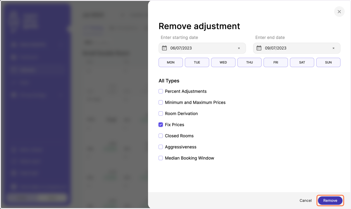 Click on "Remove" on the bottom right