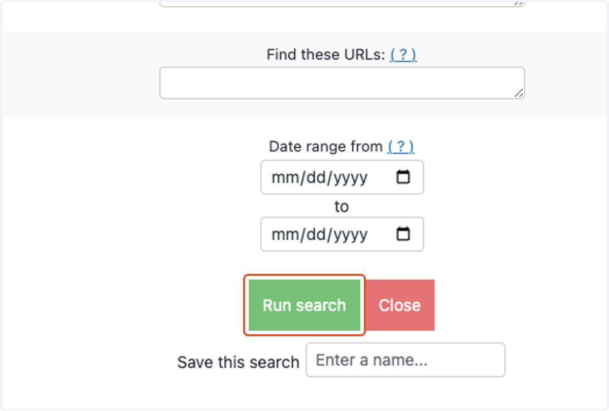 Click on Run search.