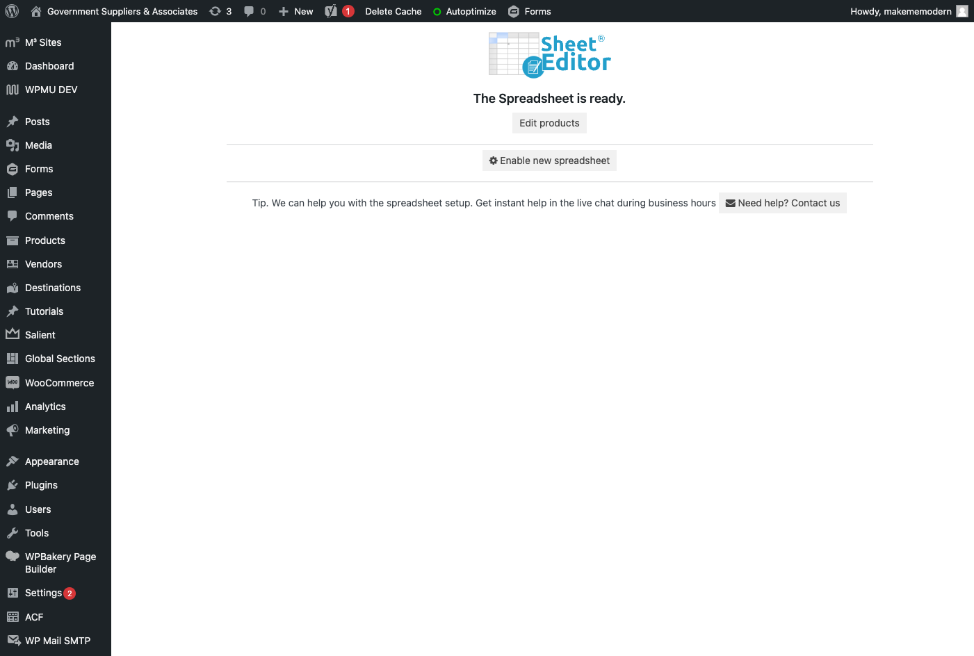 Click on Edit products.