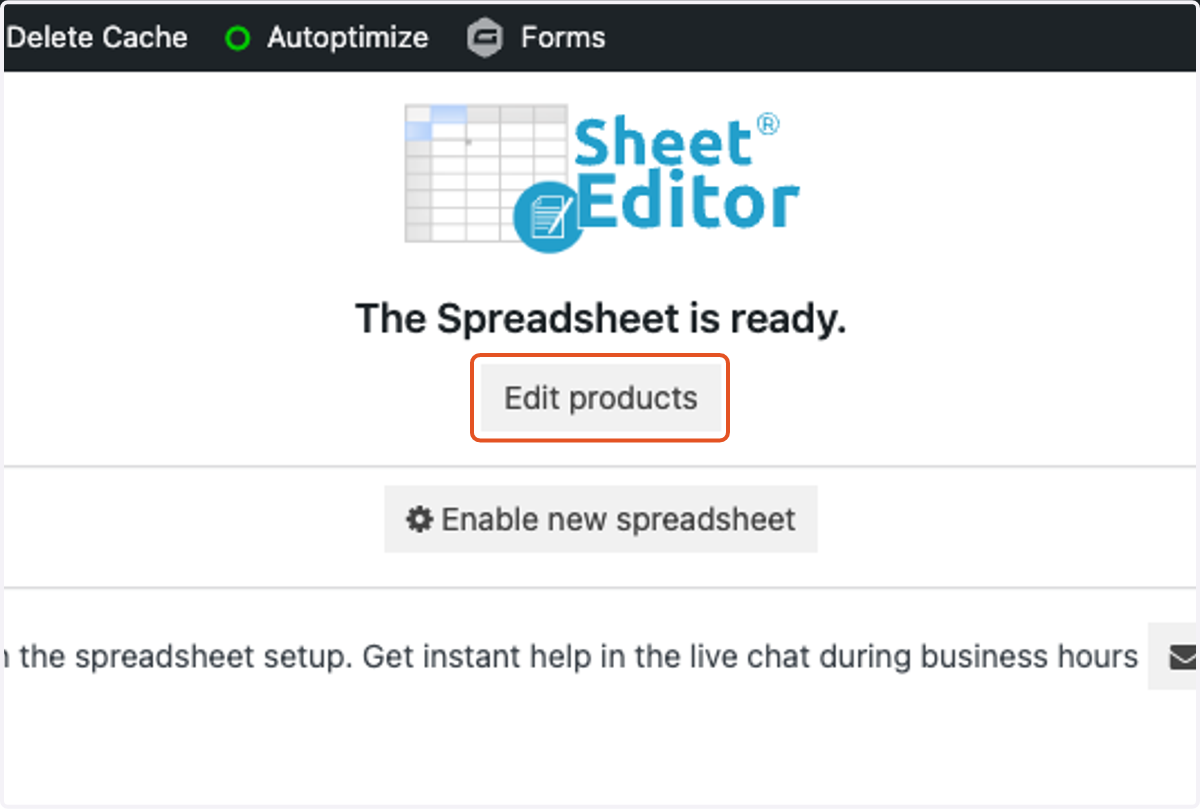 Click on Edit products.