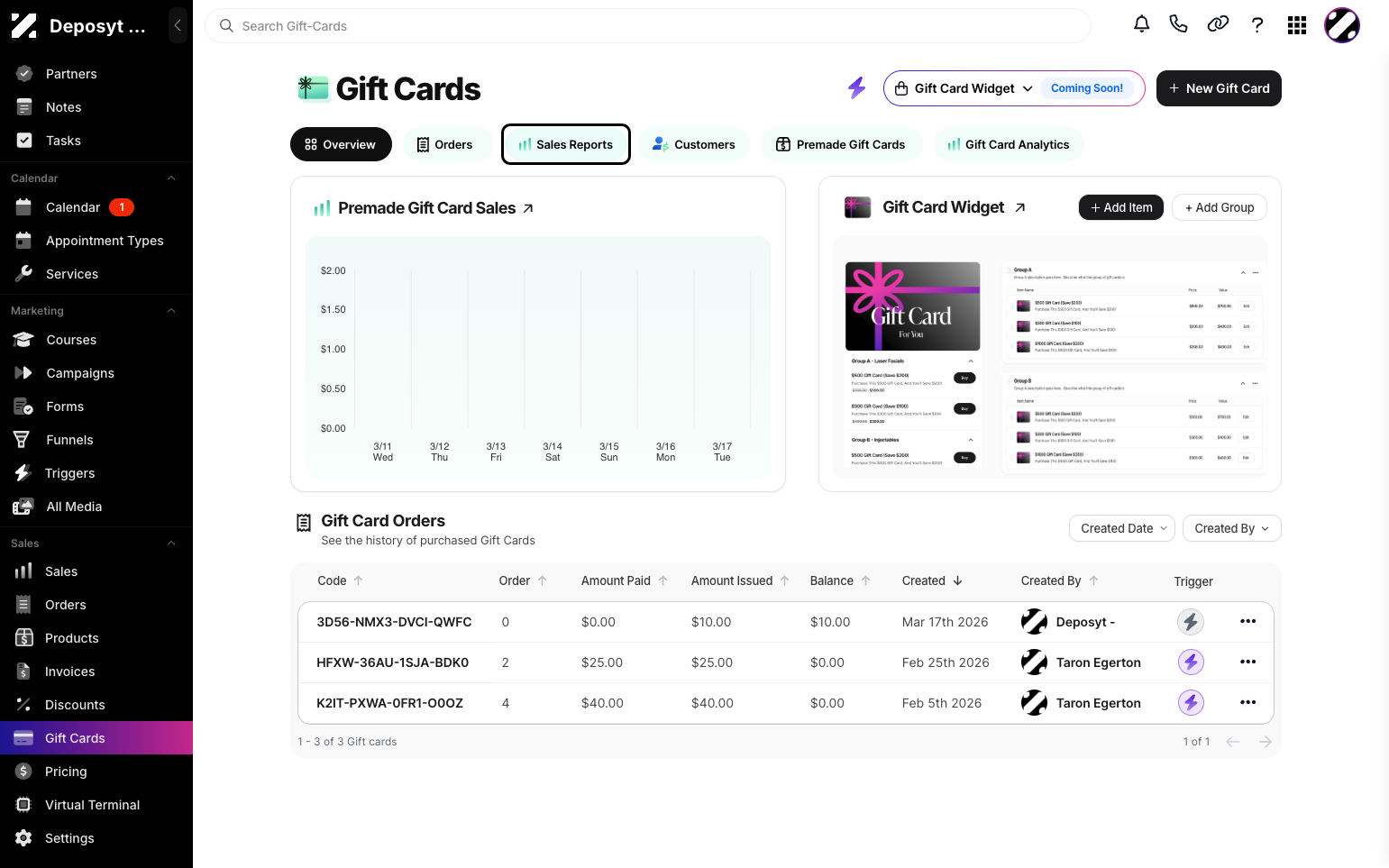 Step 3: Click the Sales Reports button to go to the Sales Report section.
