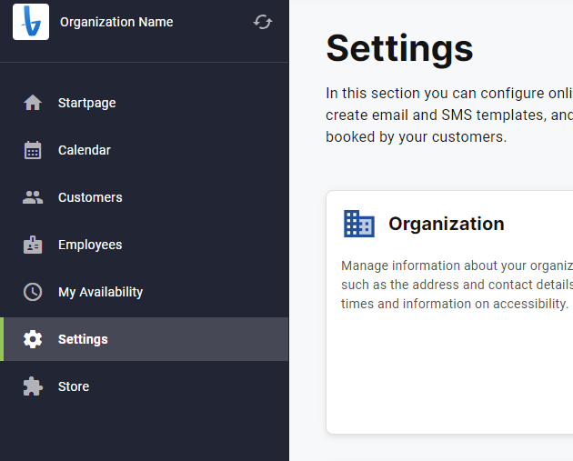 Click on settings
