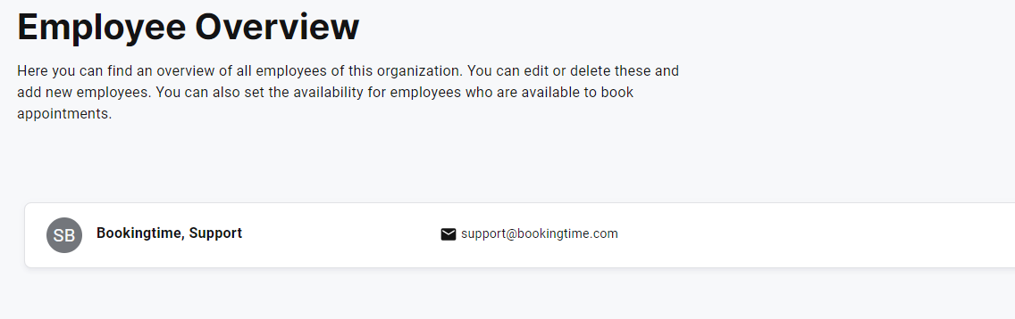 Click on the relevant employee