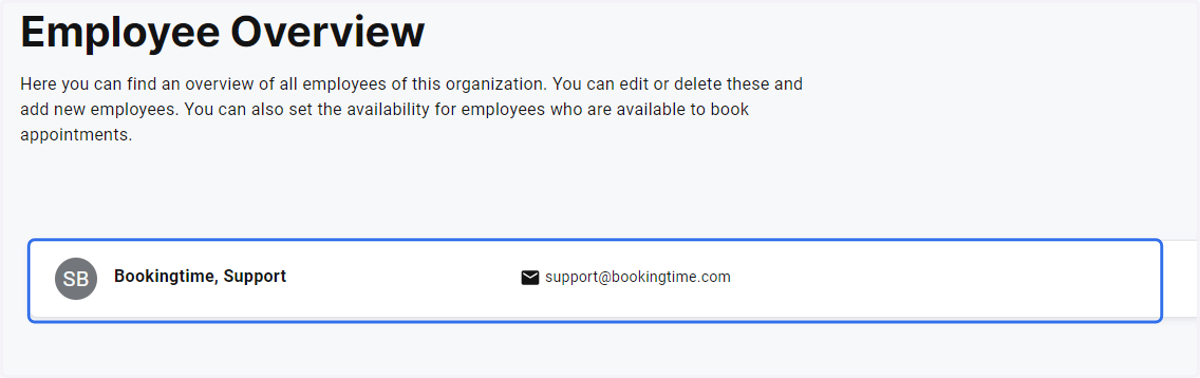 Click on the relevant employee