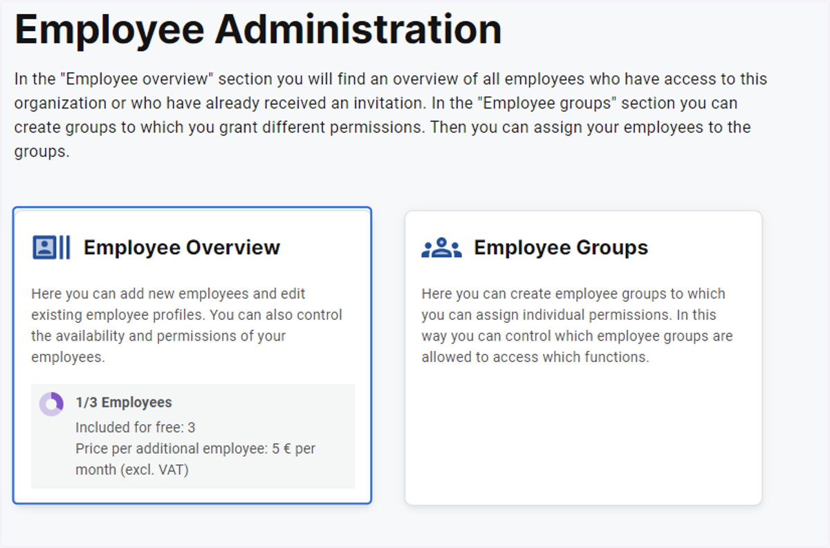 Click on employee overview