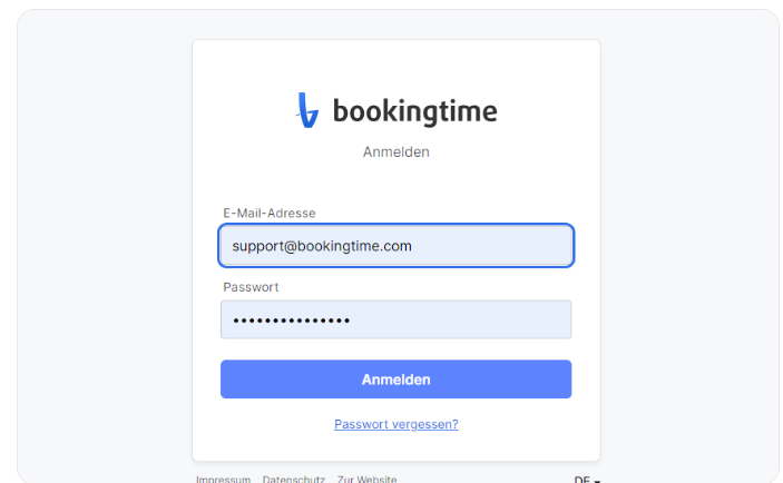 Log in again with the same log in details