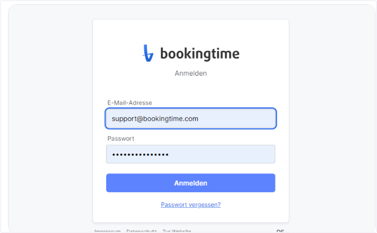 Log in again with the same log in details