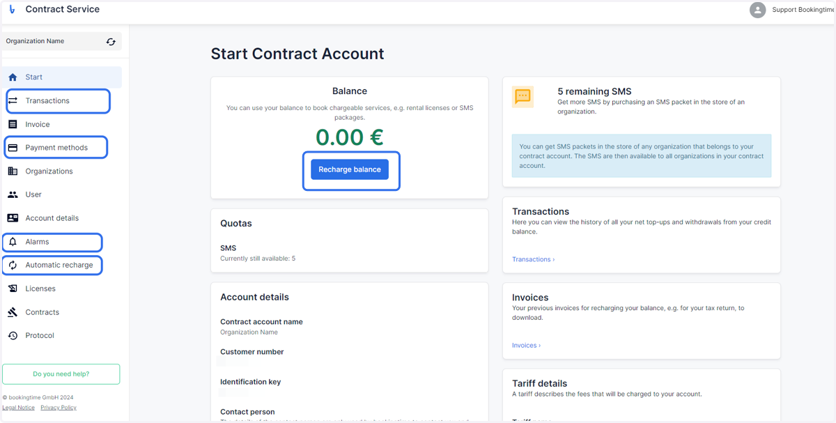 This is your contract account where you can add payment methods, view invoices and top up credit