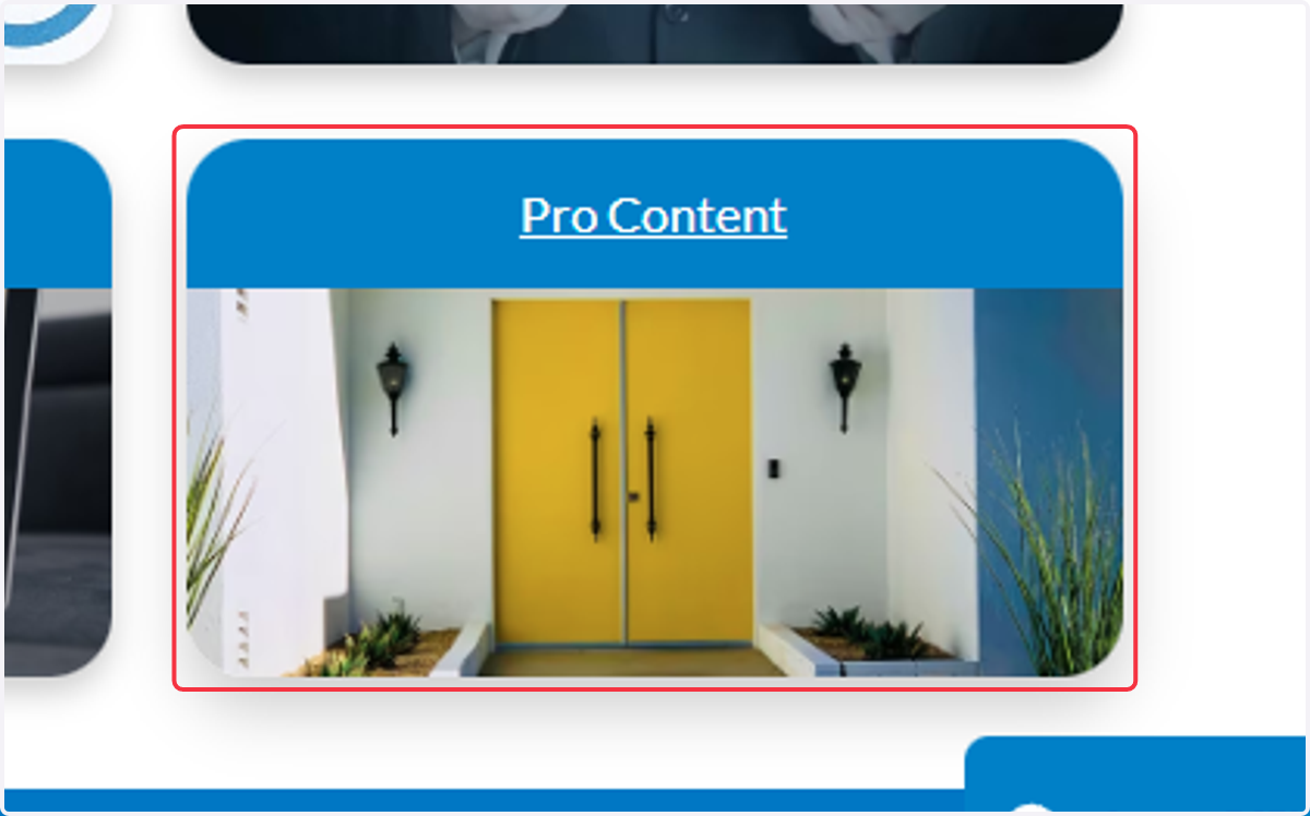 Click on the Pro Content Tile