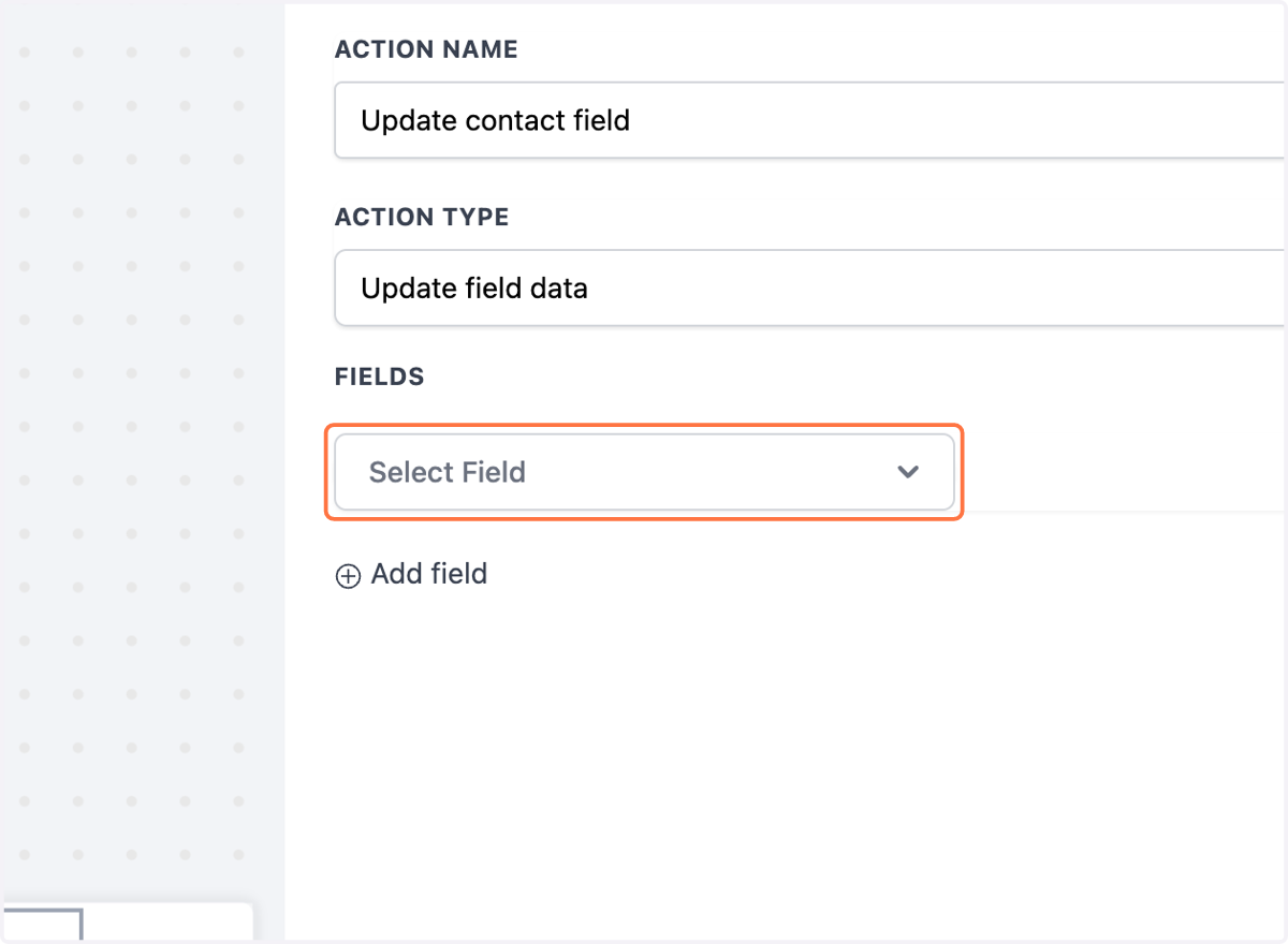 Click on Select Field