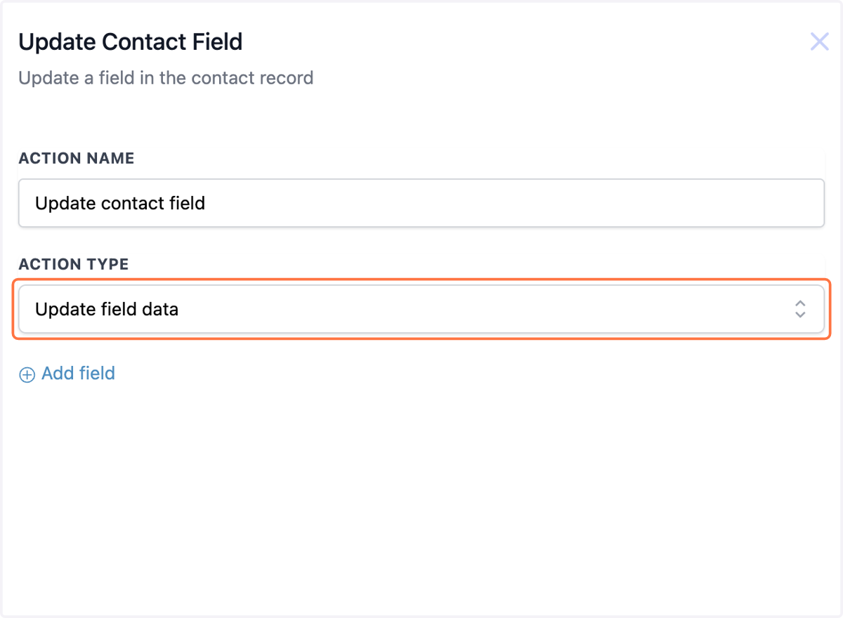 Click on Update field data