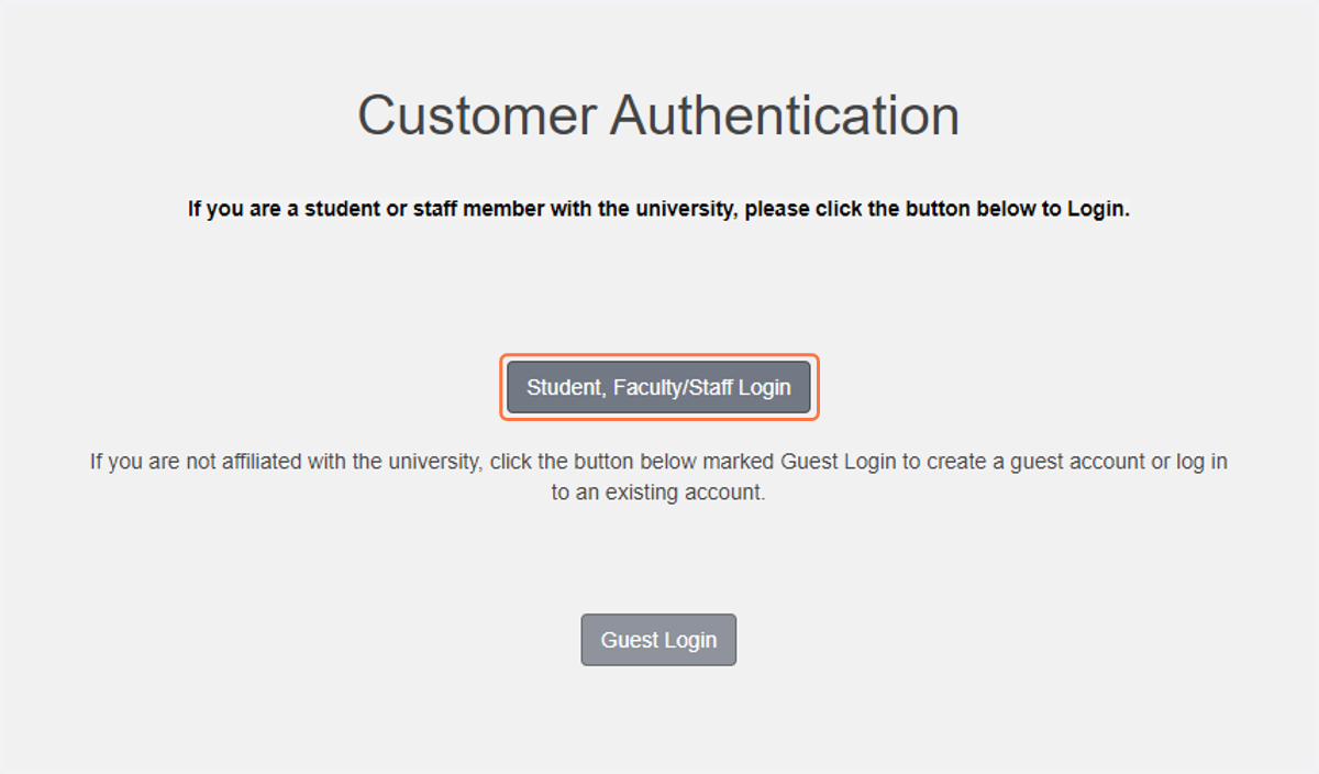 Click on Student, Faculty/Staff Login