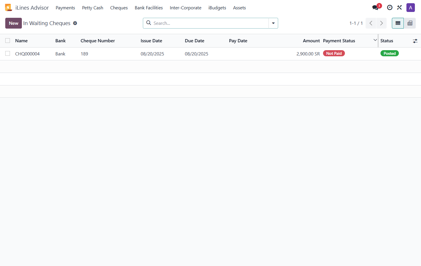 Click on Payment Status