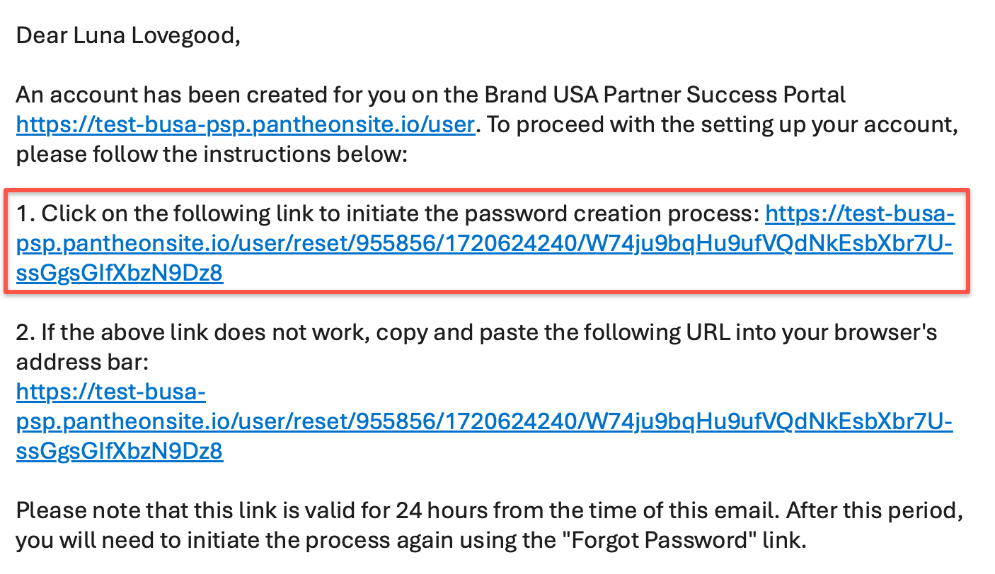 Begin by opening the invitation email and click on the link to initiate the password creation process.