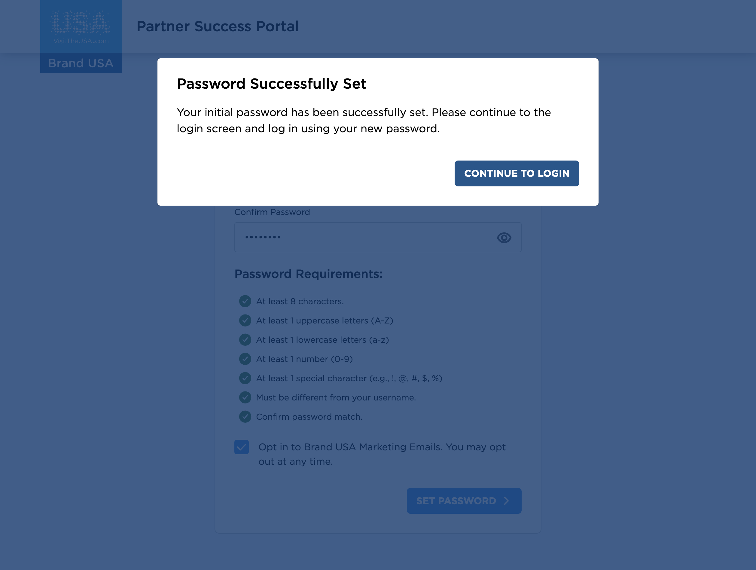 Click "CONTINUE TO LOGIN"