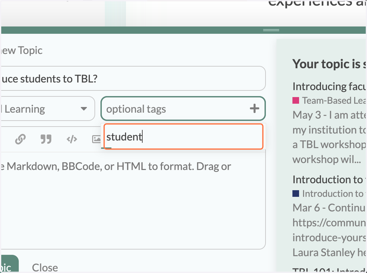Type the phrase under which your topic falls. For instance, student buy-in.