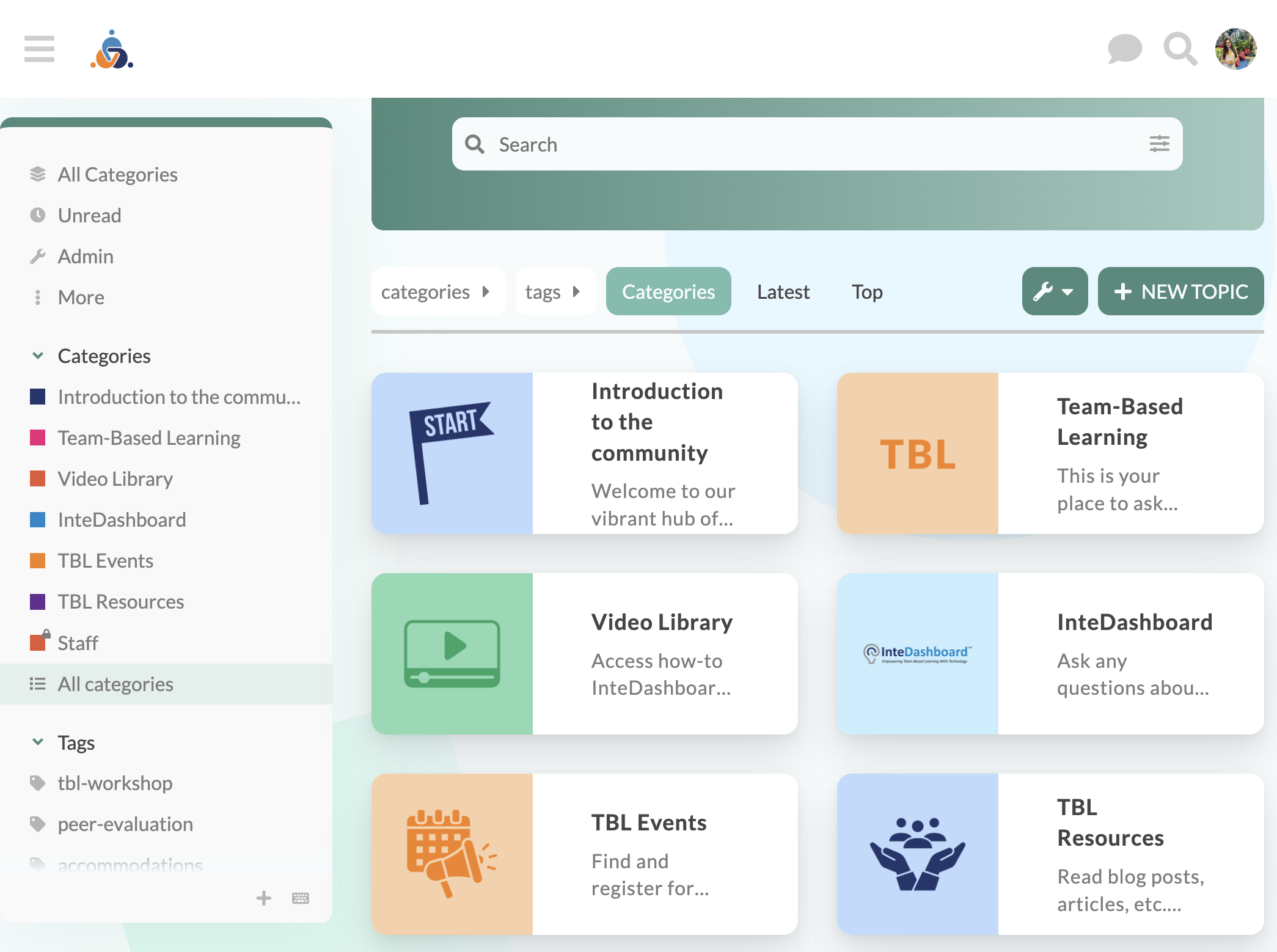 Under categories, click on Team-Based Learning.