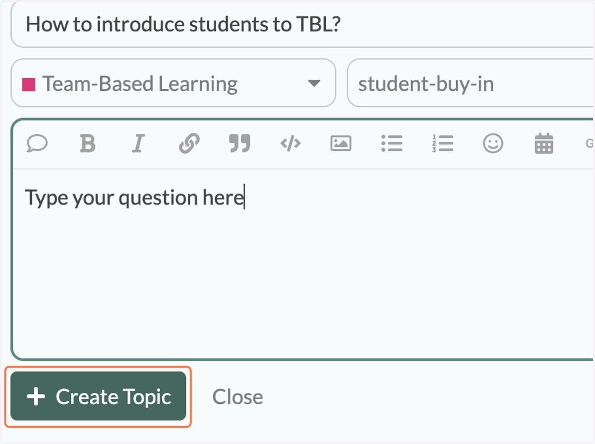 Click on Create Topic