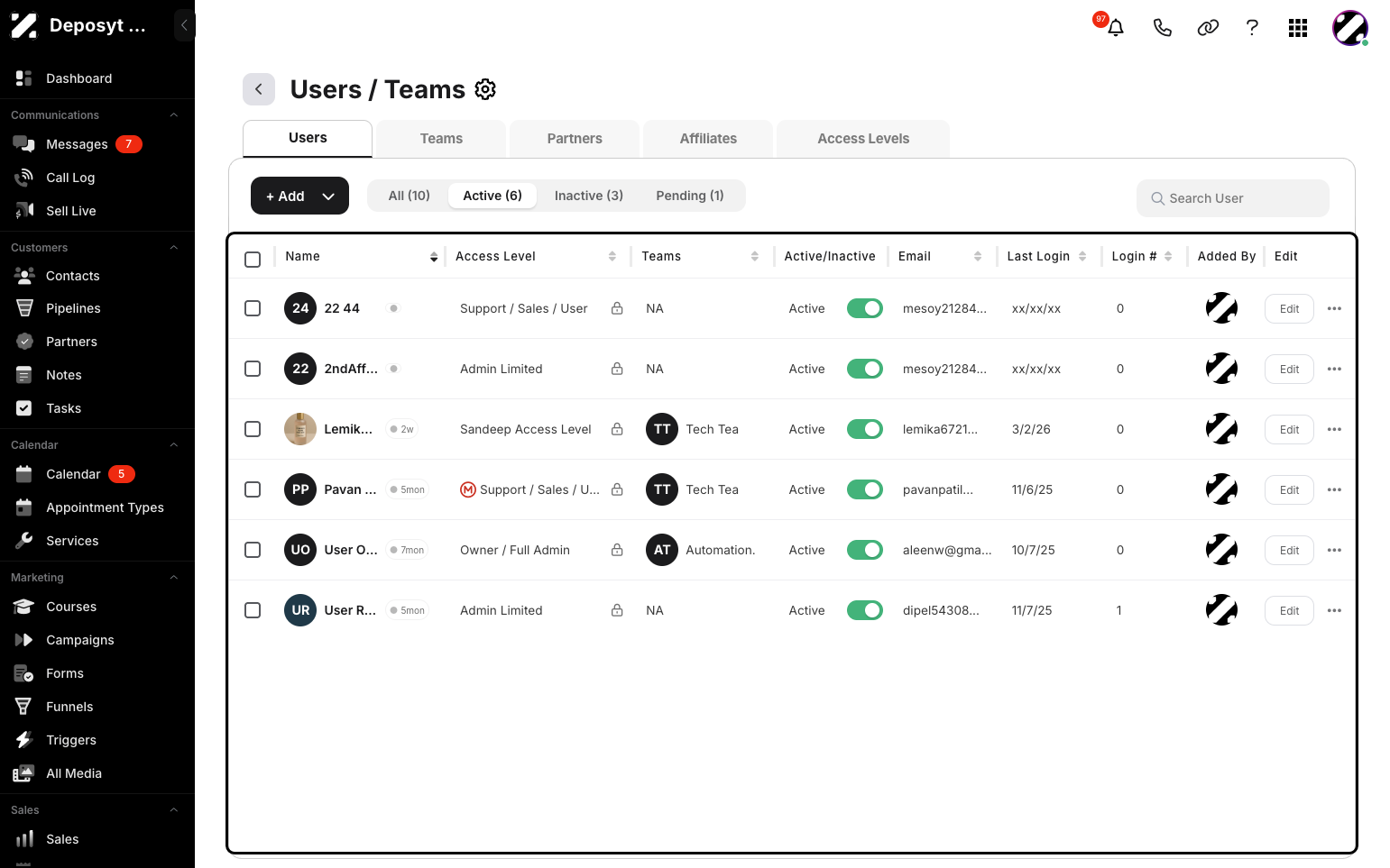 Step 4: You will now be navigated to the Users tab, which is the default tab.