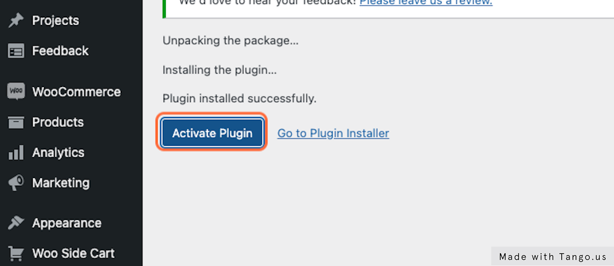 Click on Activate Plugin