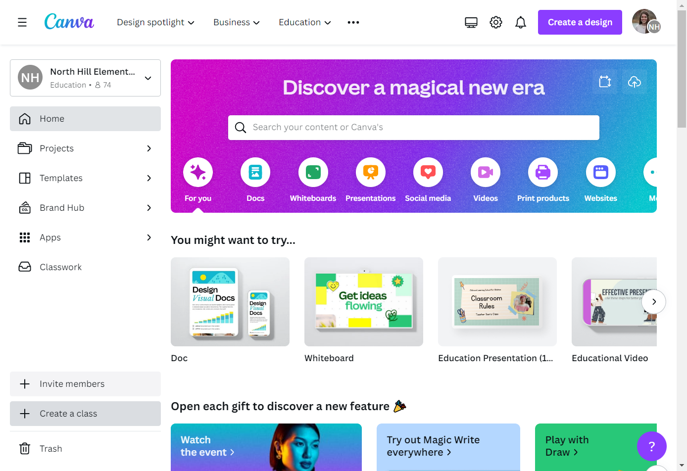 Click on Create a class