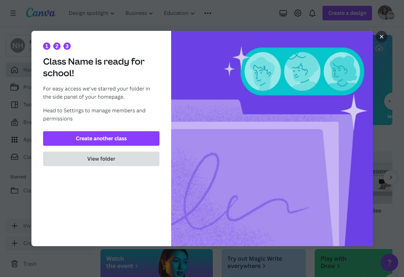 Click on View folder to begin to add your designs