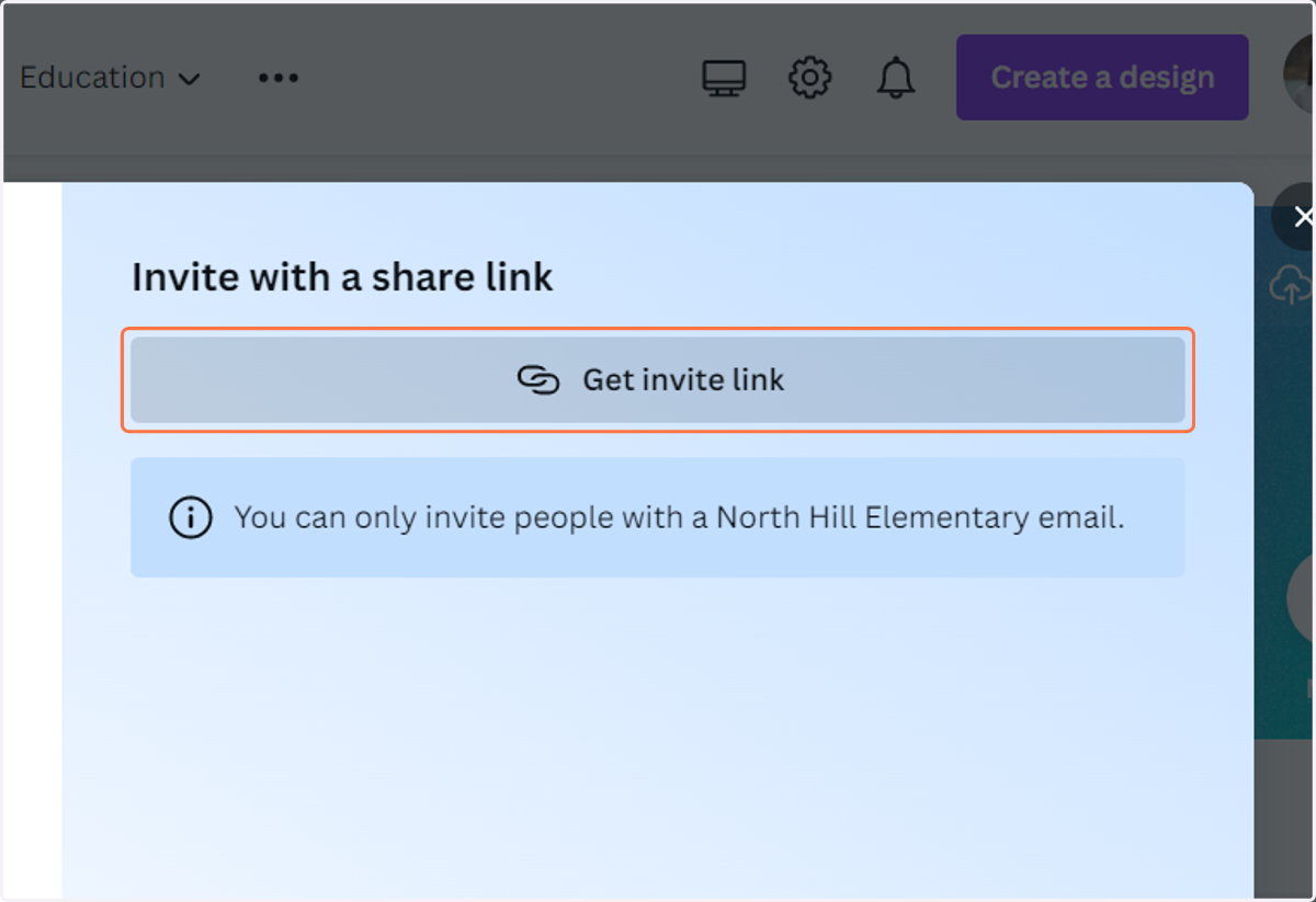 Click on Get invite link